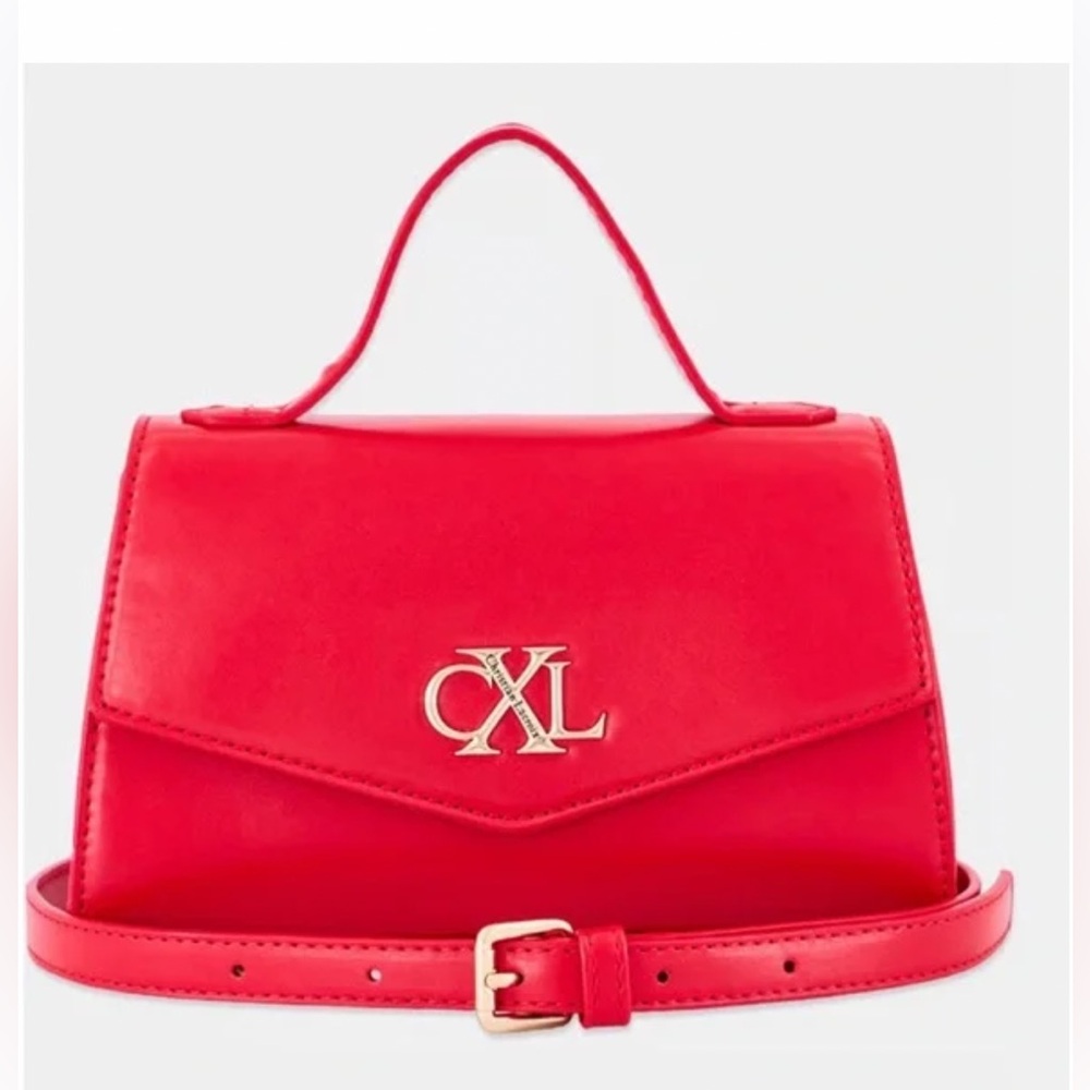 CXL by Christian Lacroix Laine Matte Patent Crossbody Bag Red gold hardware NWT